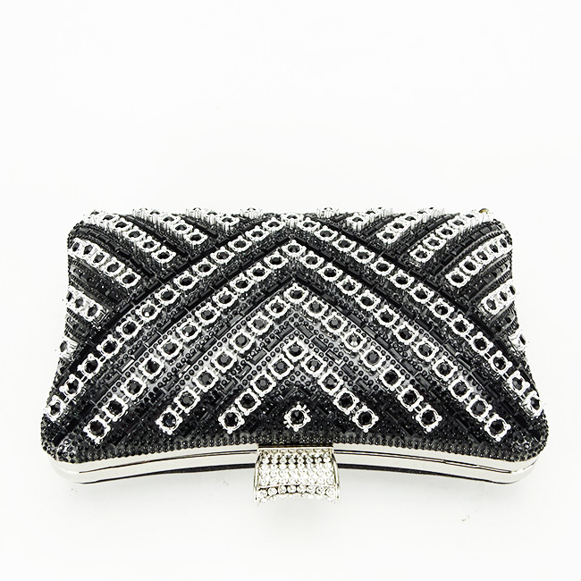 Geanta clutch neagra cu model 3d B-BYH-87900 06 Negru