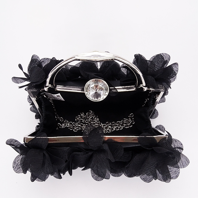 Clutch elegant negru cu model floral 3D B-BXQ-327 05 [5]