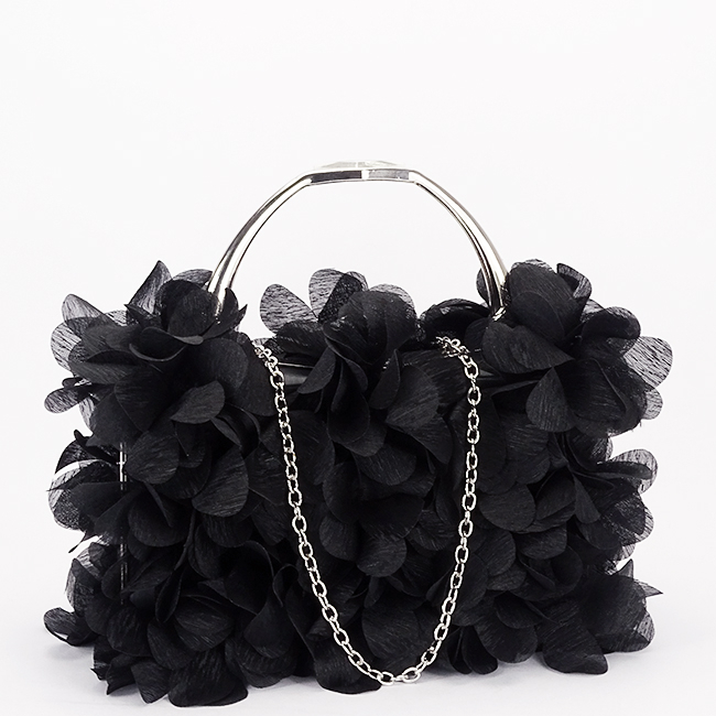 Clutch elegant negru cu model floral 3D B-BXQ-327 05 [1]