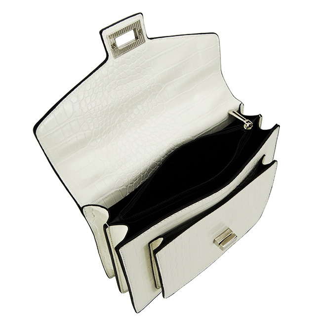 Geanta dama cu imprimeu B-X2593 14 Alb laptos Alb