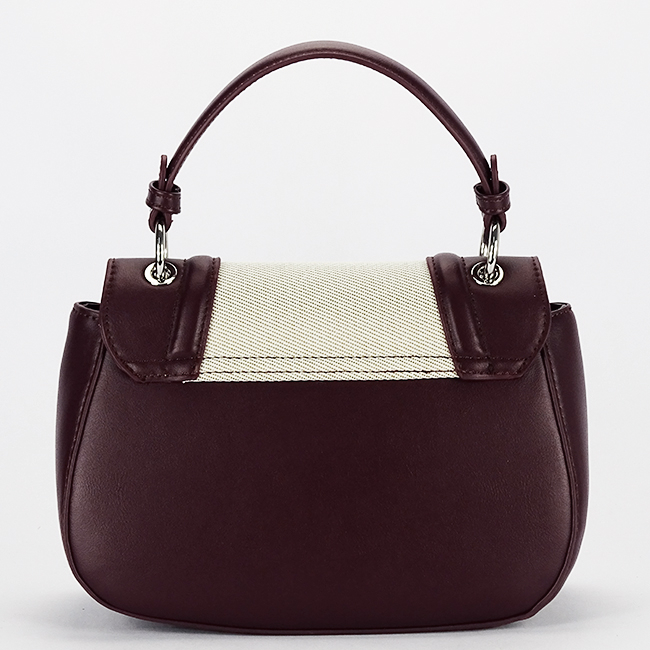 Geanta eleganta bordo cu insertie textila bej B-DHJ943-2 17 [5]
