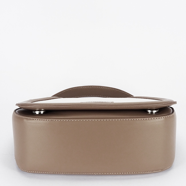 Geanta eleganta maro taupe cu insertie textila bej B-DHJ943-2 17 [6]
