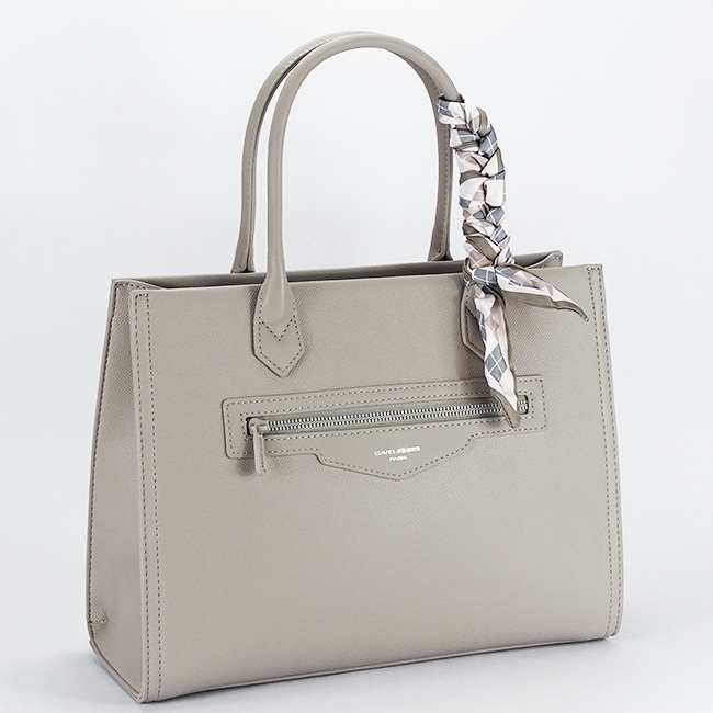 David Jones Paris világosszürke női táska sállal CM7642-1 11 [2]