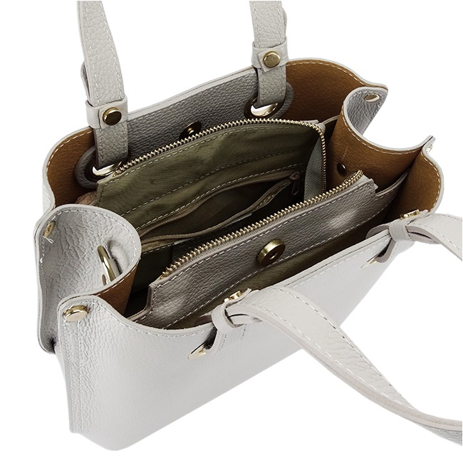 Geanta din piele naturala gri B-8916 129 [7]