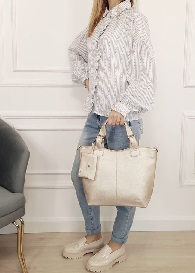 Geanta ivory metalizat Flora&Co Paris B-F7143 12 [1]