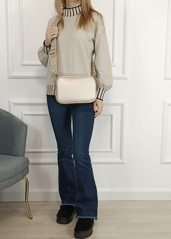 Közepes fémes elefántcsont Flora&CO Paris táska H6915 14 [1]