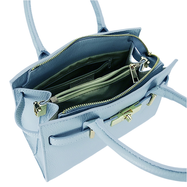Világos kék valódi bőr közepes táska 1727 122 [8]