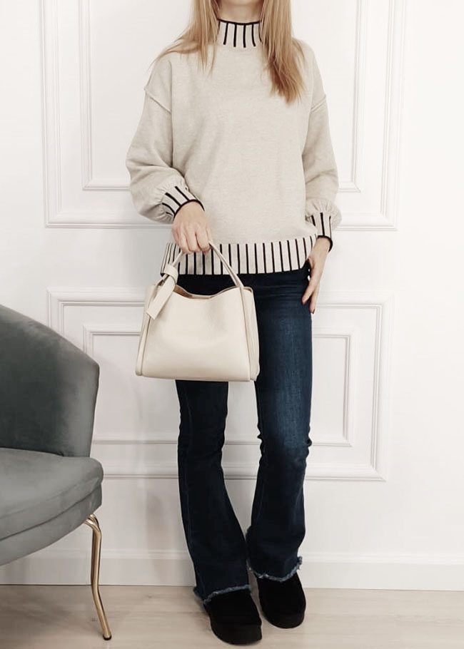 Bézs közepes méretű bőrtáska 8905 128 [1]