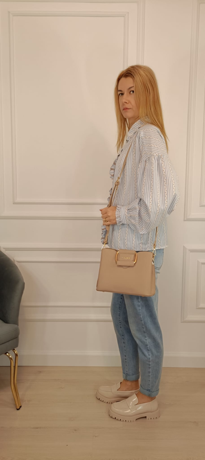 Geanta medie bej FLORA&Co B-F6977 16 [6]