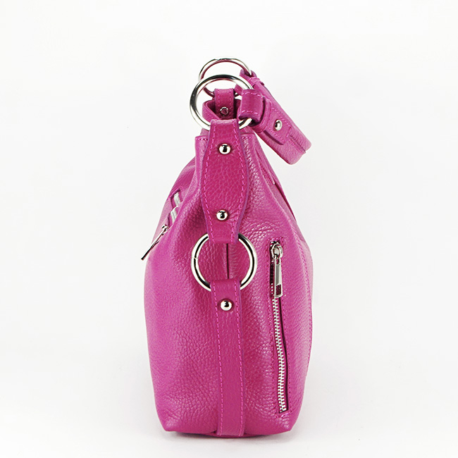 Geanta dama casual din piele naturala B-8931 124 Fucsia Fucsia