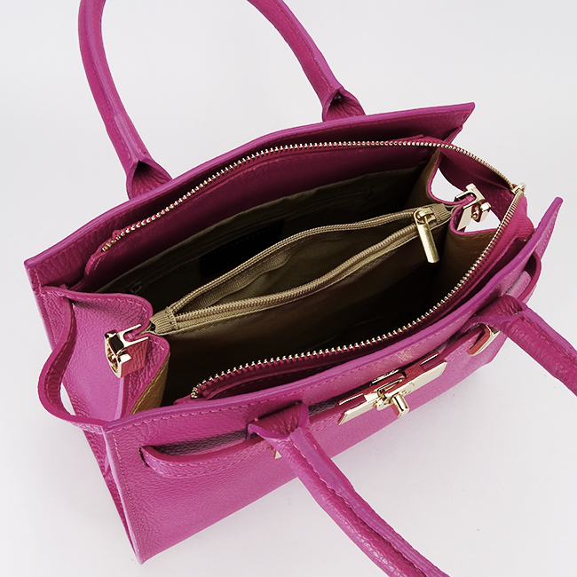 Fukszia valódi bőr közepes táska 1727 122 [8]