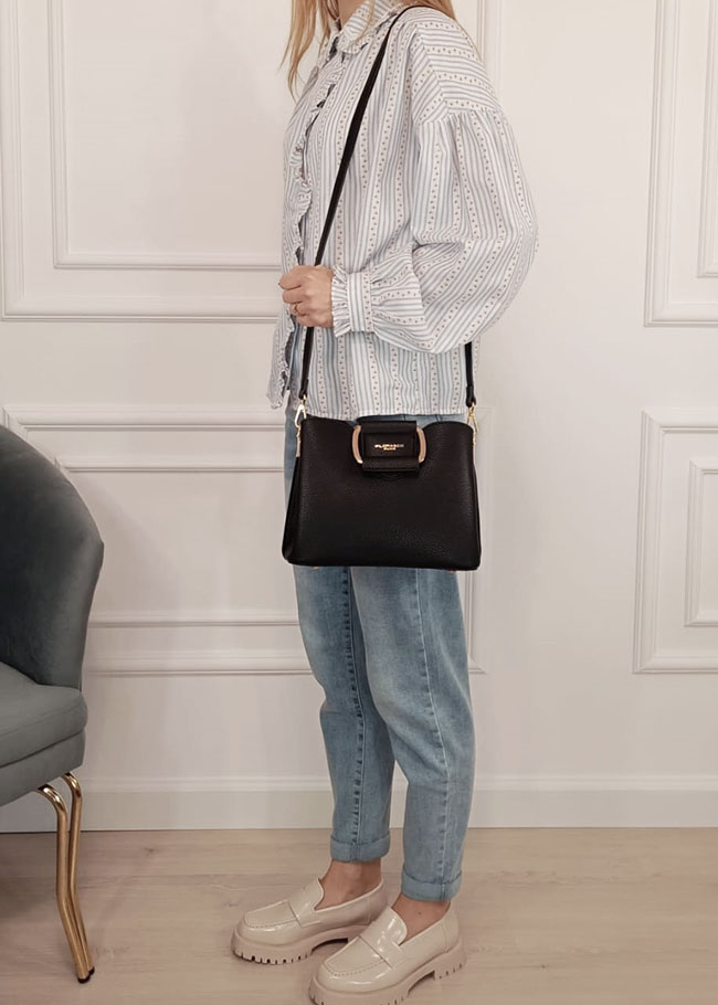 Geanta medie neagra FLORA&Co B-F6977 16 [2]