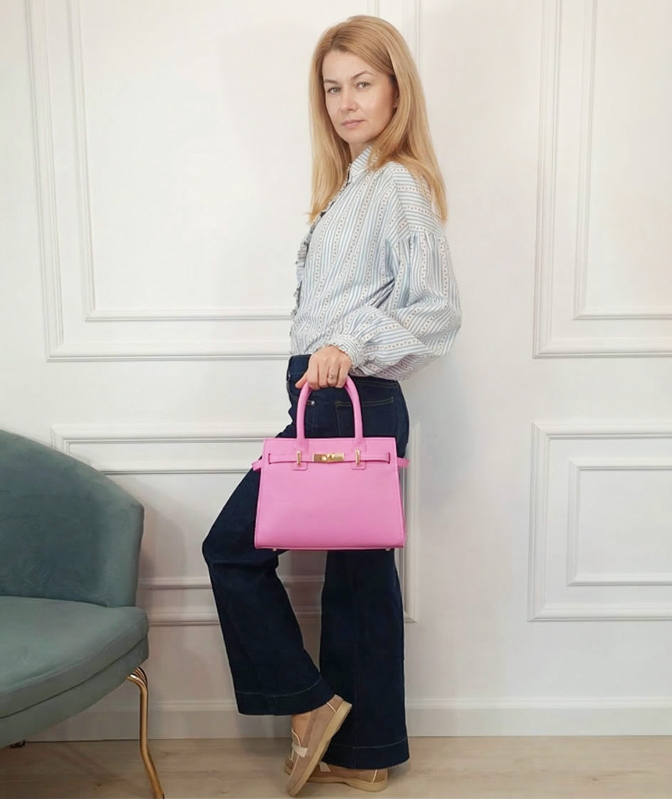 Bonbonrózsaszín valódi bőr táska 727 122 [1]