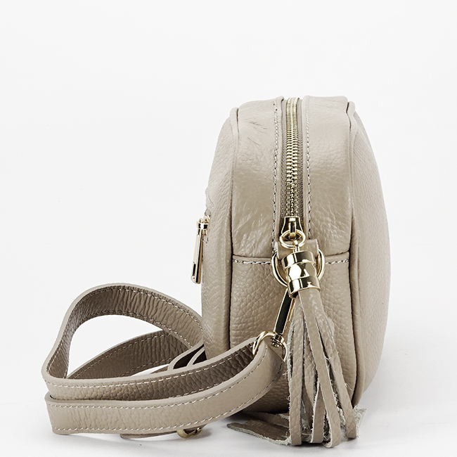 Geanta din piele naturala cu accesoriu B-8957 124, Bej Bej