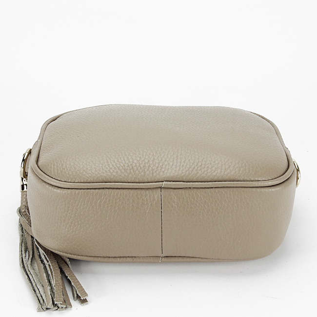 Geanta din piele naturala cu accesoriu B-8957 124, Bej Bej