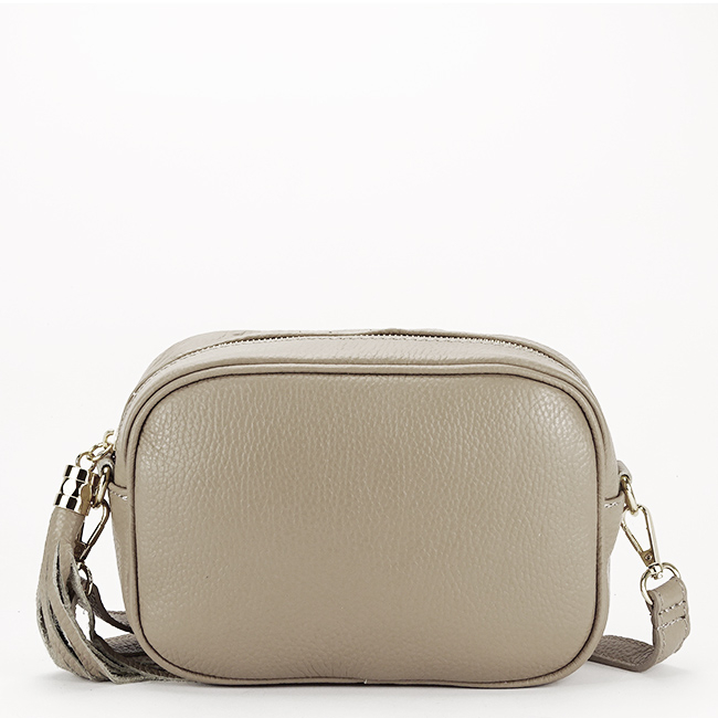 Geanta din piele naturala cu accesoriu B-8957 124, Bej Bej