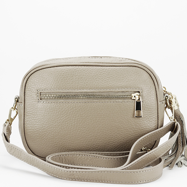 Geanta din piele naturala cu accesoriu B-8957 124, Bej Bej