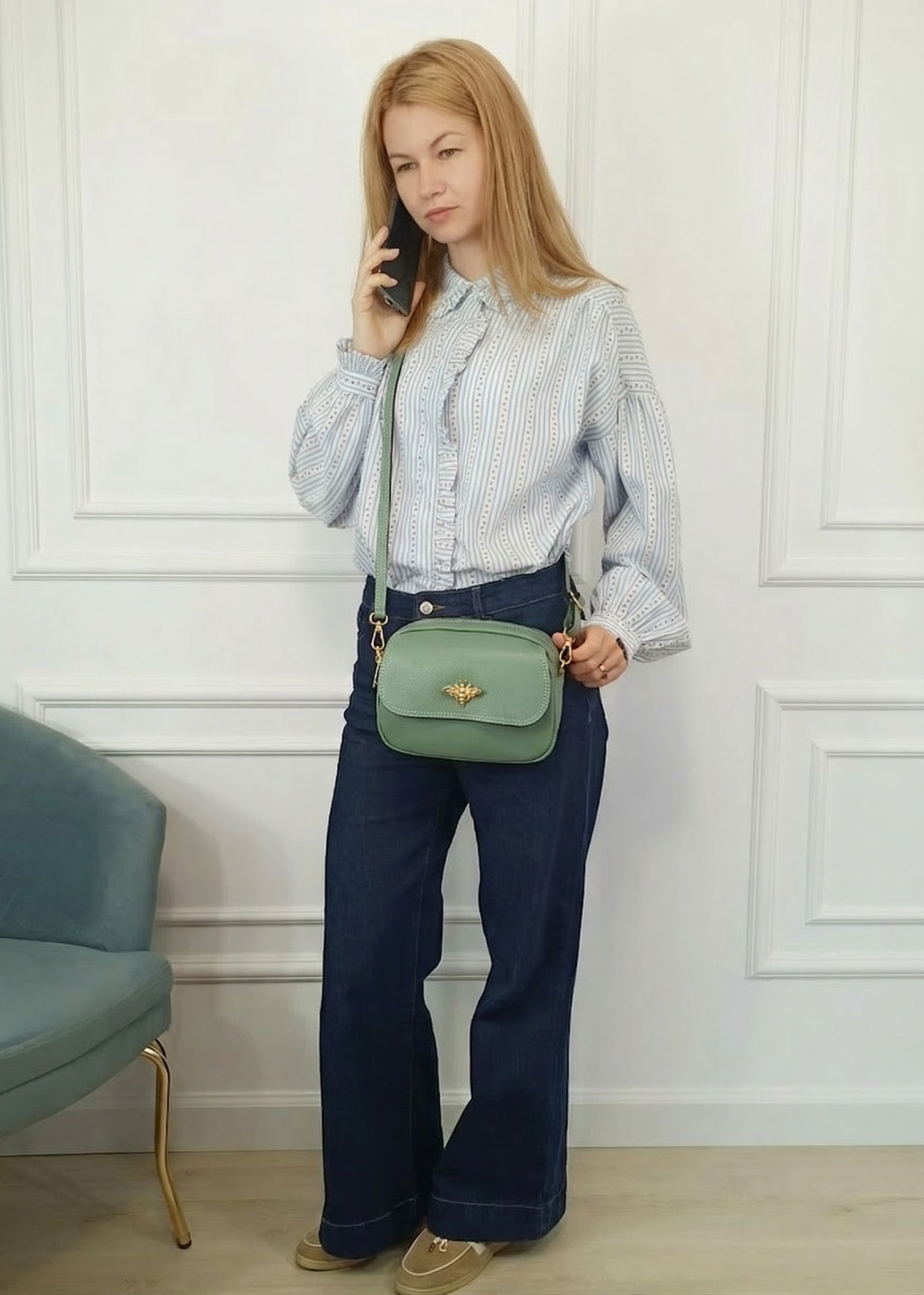 Mentazöld valódi bőr kistáska 1530 120 [1]