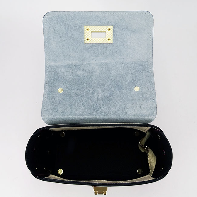 Többszínű táska valódi bőrből 1616 131 Kék [7]