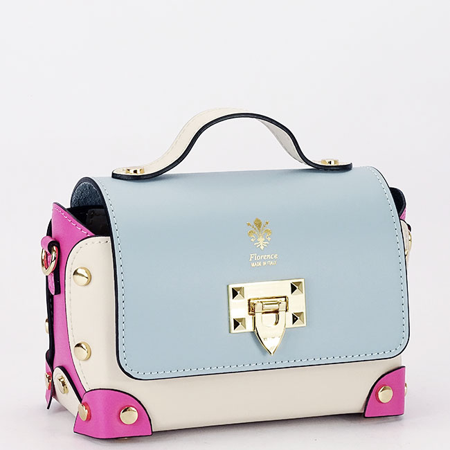 Többszínű táska valódi bőrből 1616 131 Kék [2]