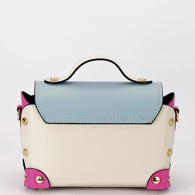 Többszínű táska valódi bőrből 1616 131 Kék [4]