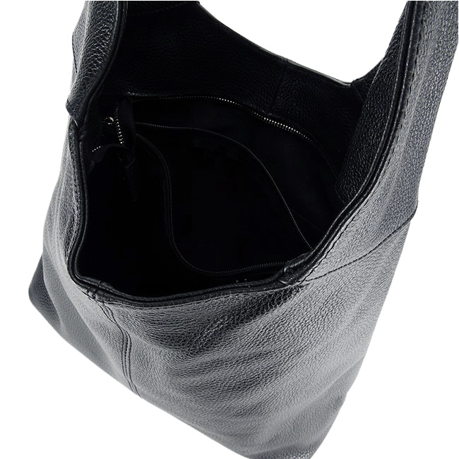 Geanta de umar din piele naturala B-8924 127, Negru Negru