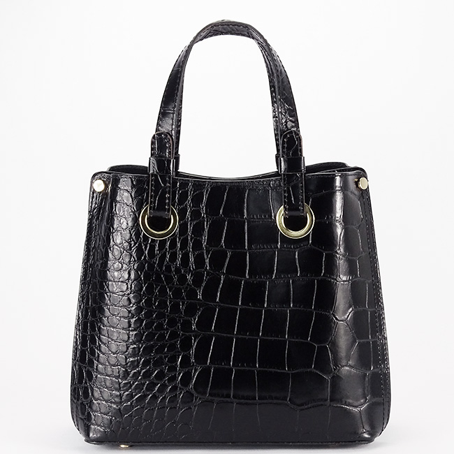 Fekete valódi bőrtáska hüllőmintával 8916 129 [5]