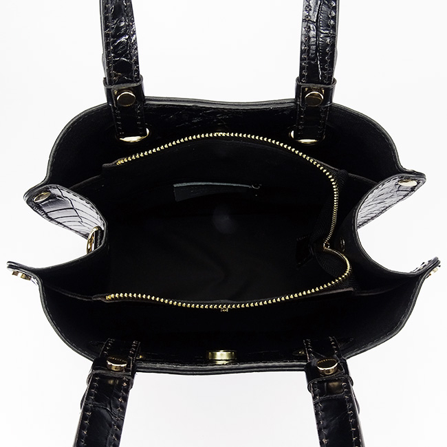 Fekete valódi bőrtáska hüllőmintával 8916 129 [8]