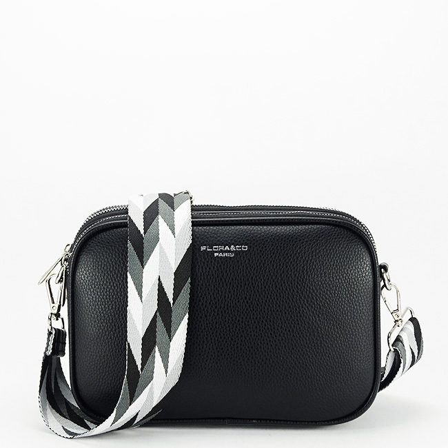 Geanta dama talie mica B-H6915 14, Negru Bej