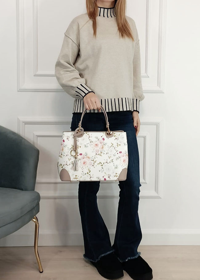 Nude, virágmintás táska valódi bőrből 1330 M9 [1]