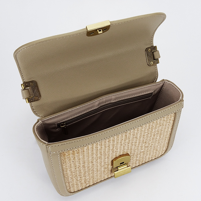 Taupe crossbody táska fonott mintával CM7497 15 [7]