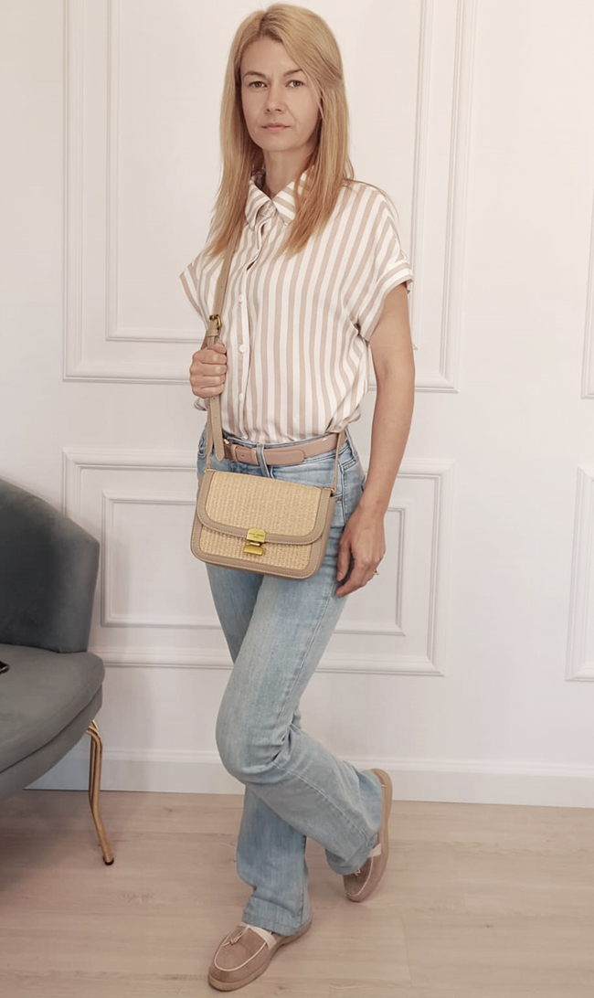 Taupe crossbody táska fonott mintával CM7497 15 [1]