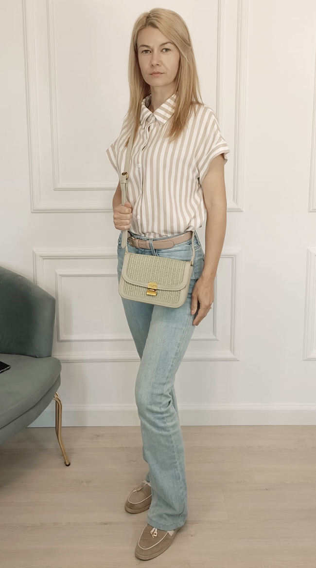 Világos zöld crossbody táska fonott mintával CM7497 15 [1]