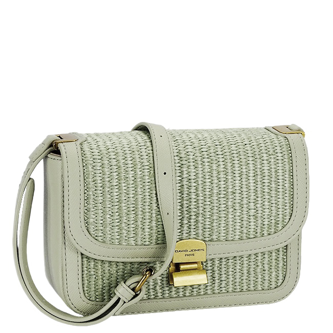 Világos zöld crossbody táska fonott mintával CM7497 15 [2]