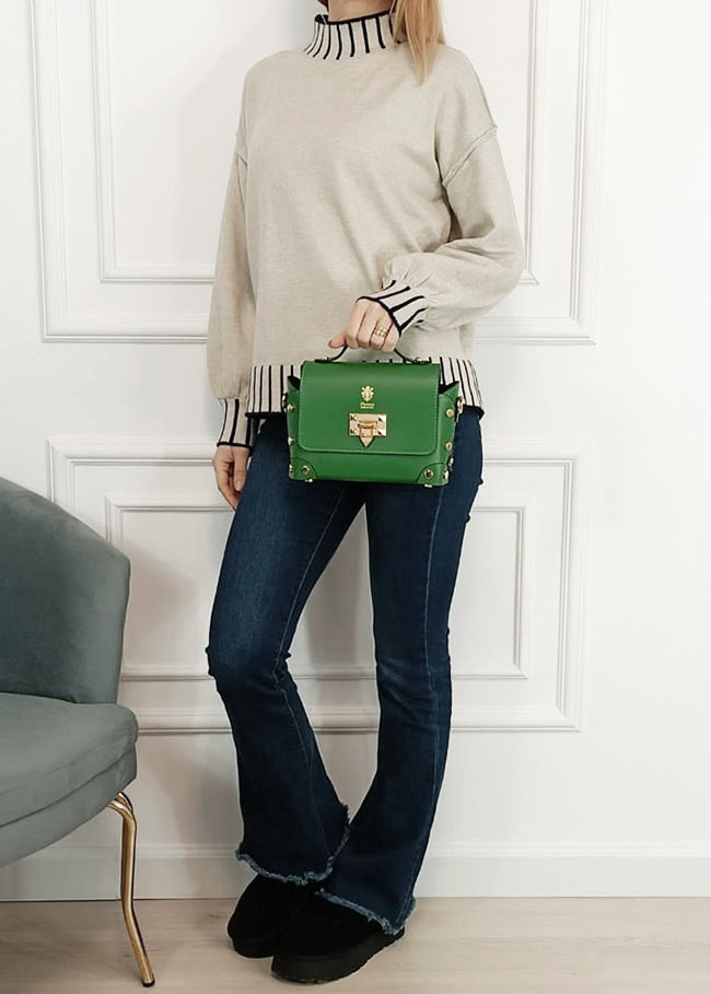 Zöld táska valódi bőrből 1616 131 [1]