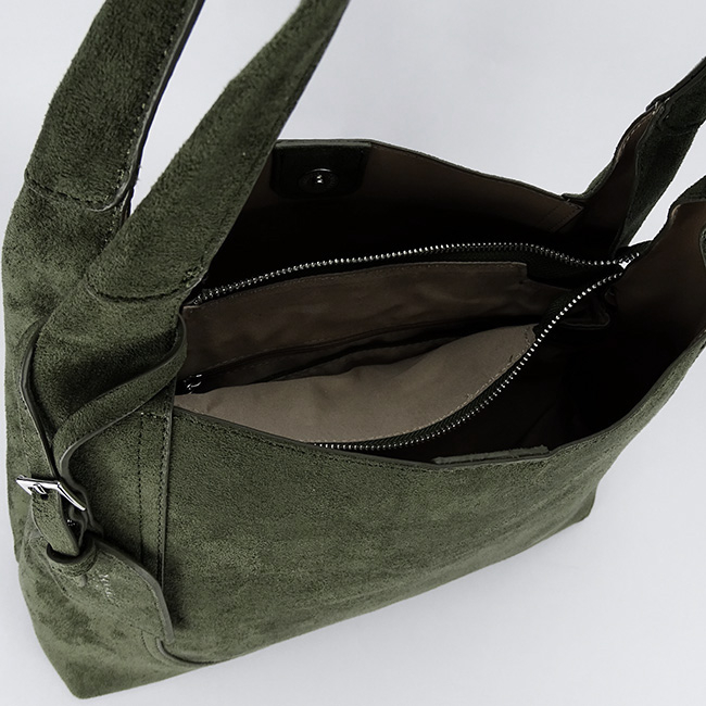 DIANA&CO nagy méretű khaki velúr női táska DJC901-3 12 [9]