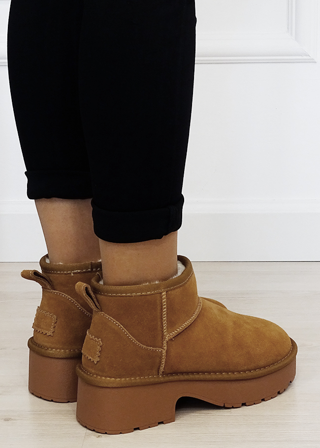Ghete camel cu platforma din piele naturala B-JB1999 116 [4]