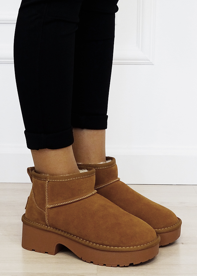 Ghete camel cu platforma din piele naturala B-JB1999 116 [5]