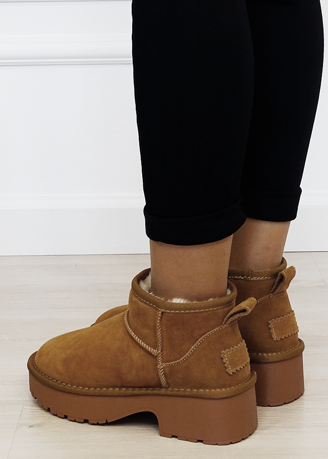 Ghete camel cu platforma din piele naturala B-JB1999 116 [2]