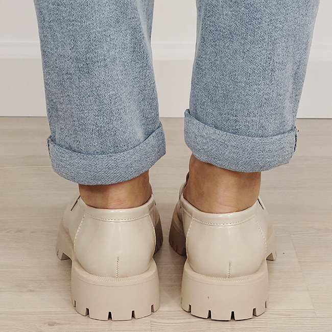 Mocasini bej lacuiti de tip loafers B-DMLM8302 01 [3]