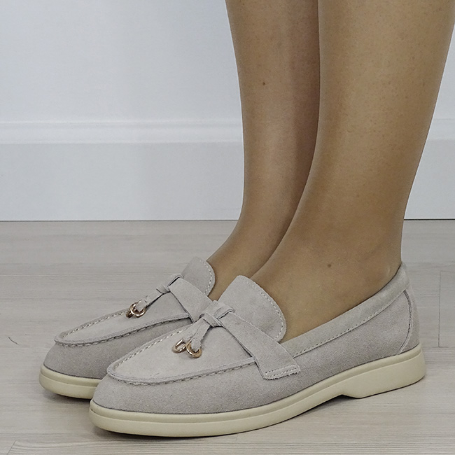 Mocasini bej cu accesoriu B-9753 02 [1]