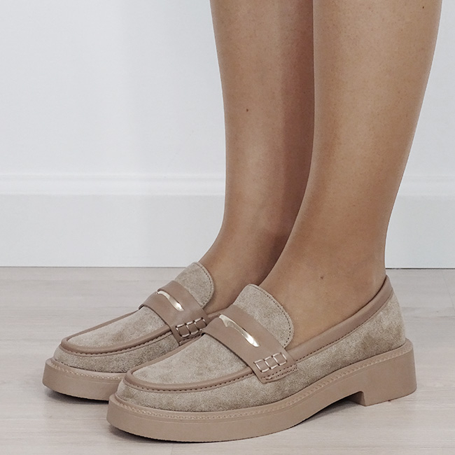 Mocasini kaki deschis cu detaliu auriu B-1535 03 [1]
