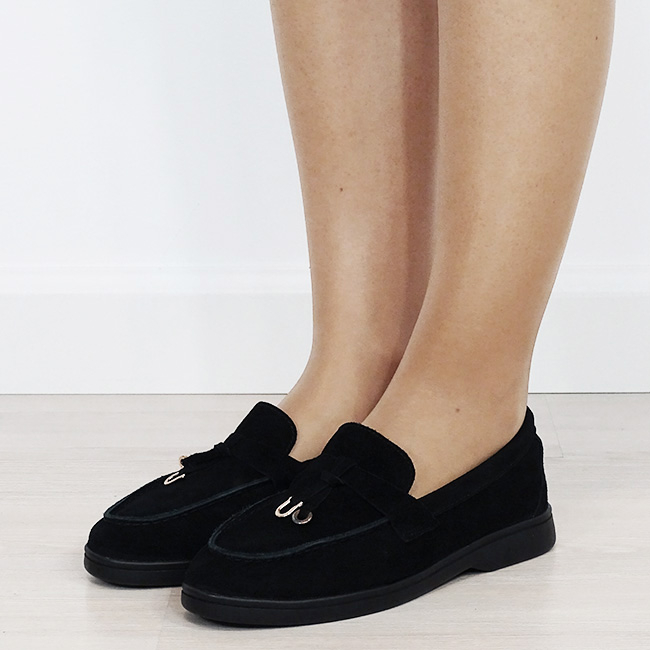 Mocasini negri cu accesoriu B-9753 02 [1]