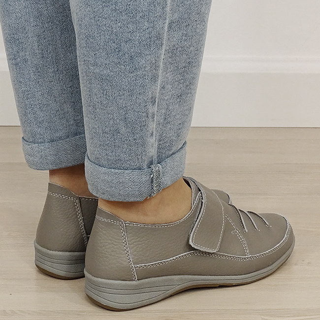 Mocasini gri din piele naturala B-5085. M3 [4]