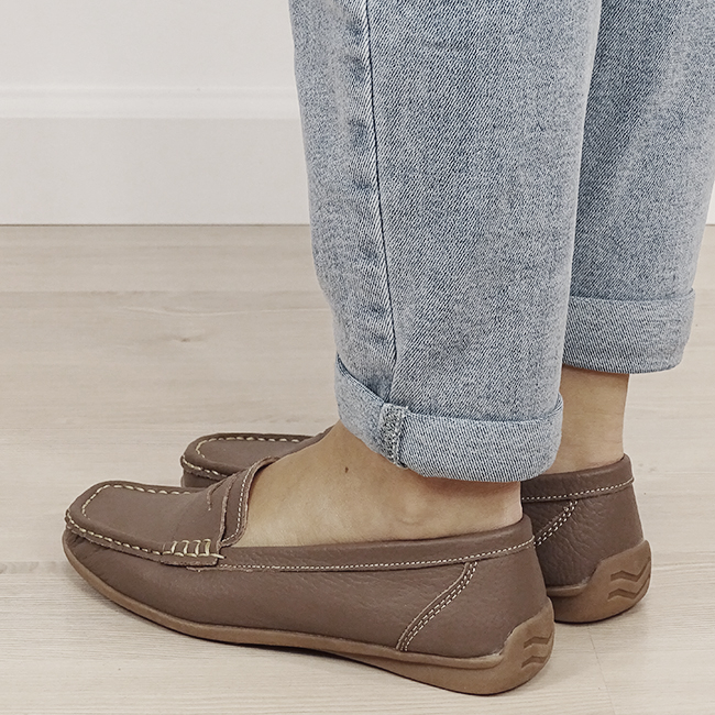 Mocasini maro din piele naturala B-5128 M4 [2]