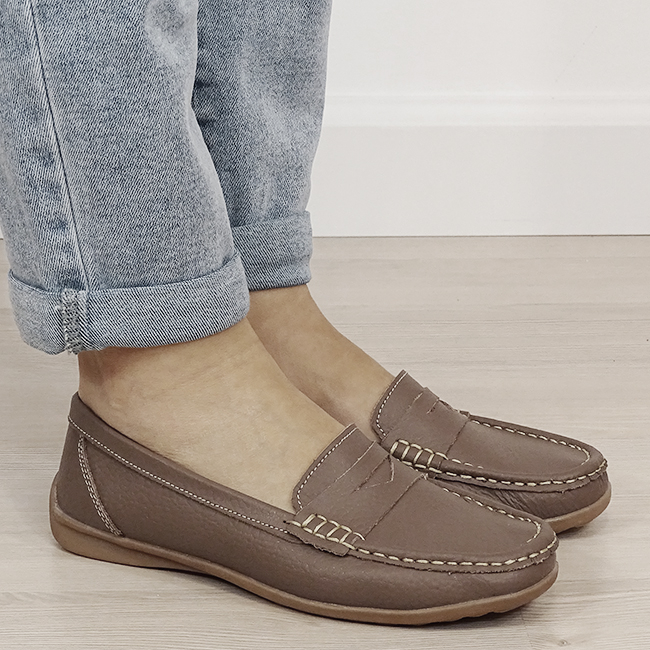 Mocasini maro din piele naturala B-5128 M4 [5]