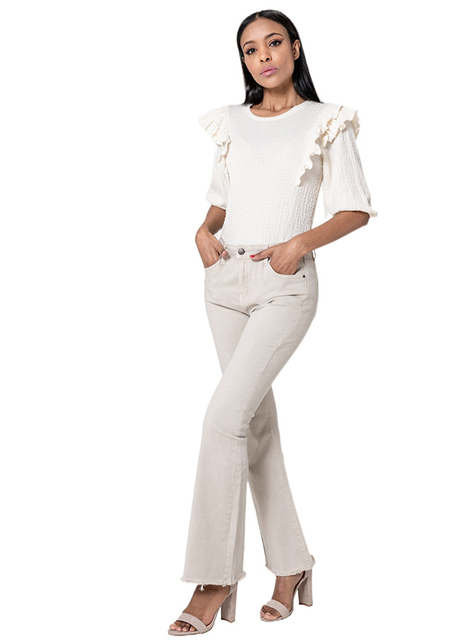 Pantaloni crem Evazati Nina Carter B-J230-25 M7 [1]