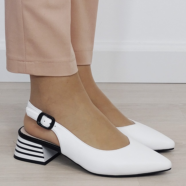 Pantofi albi comozi din piele naturala B-BY6888-2 02 [5]