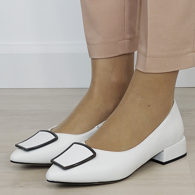 Pantofi albi comozi din piele naturala B-BY6921-2 03 [1]