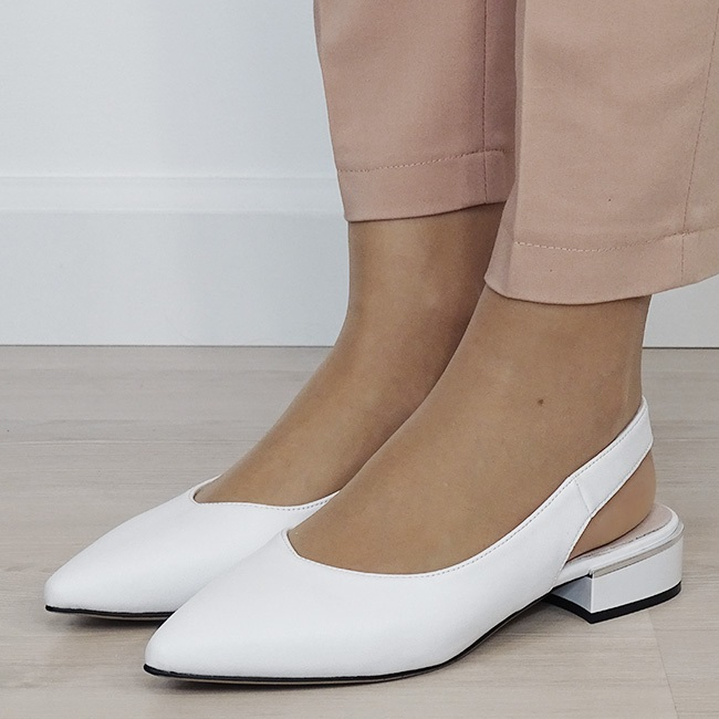 Pantofi albi decupati din piele naturala B-BY6943-2 03 [1]